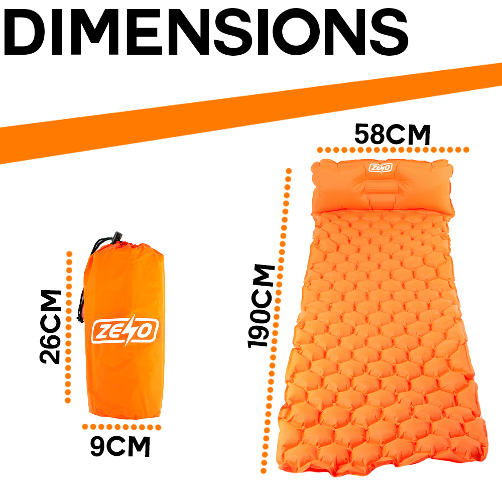 ULTRALIGHT WEIGHT PORTABLE AIR BED INFLATABLE SLEEPING MATTRESS CAMPING MAT ZENO