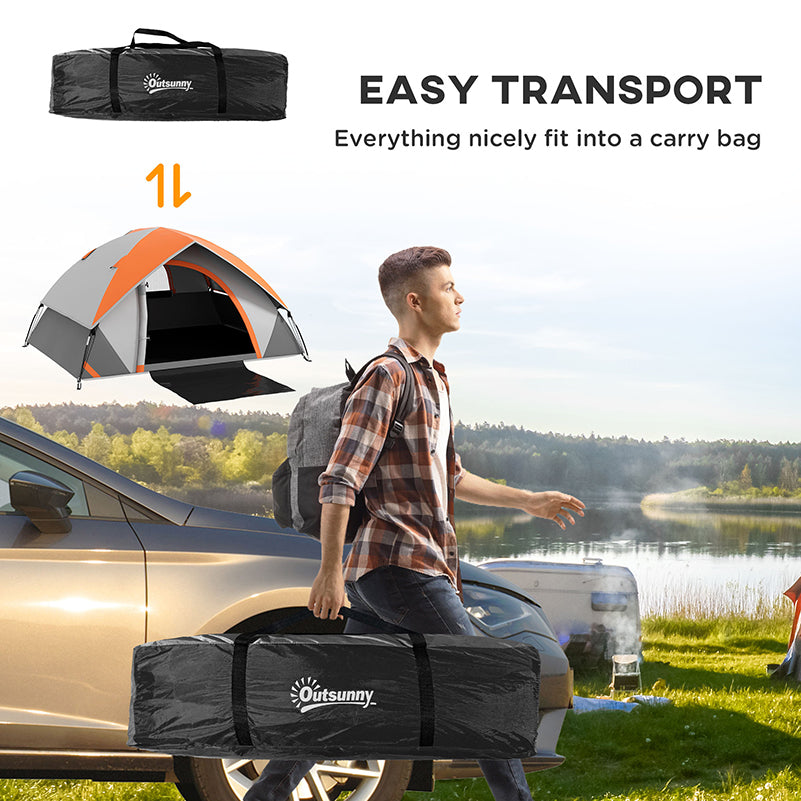Camping Tent for 2 Person with Sewn-In Groundsheet, 3000Mm Waterproof
