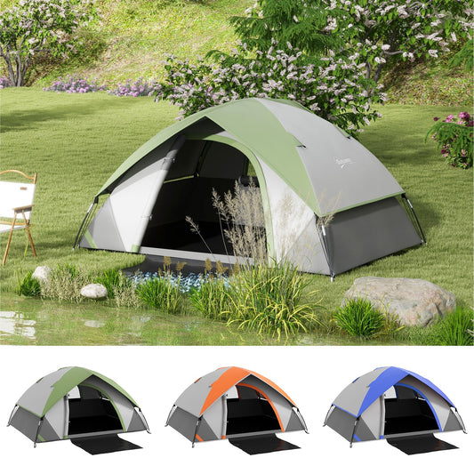 Camping Tent for 2 Person with Sewn-In Groundsheet, 3000Mm Waterproof