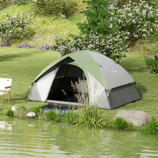 Camping Tent for 2 Person with Sewn-In Groundsheet, 3000Mm Waterproof