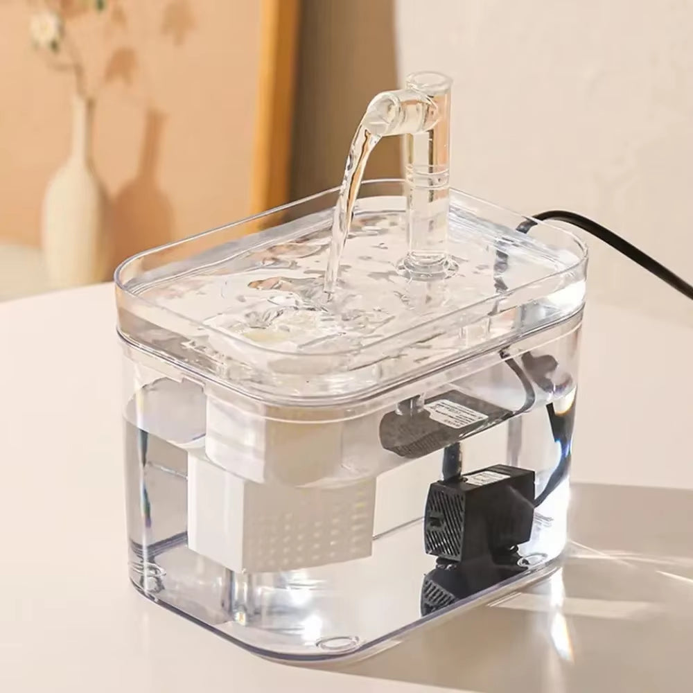 1000Ml Automatic Pet Water Fountain Transparent USB Power Cat Water Dispenser for Indoor Dog and Cat Water Feeding Supplies